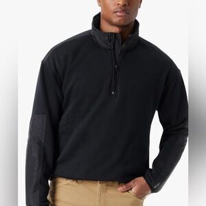 BASS OUTDOOR NWT BLACK Men's Convertible 1/4 Zip Pullover